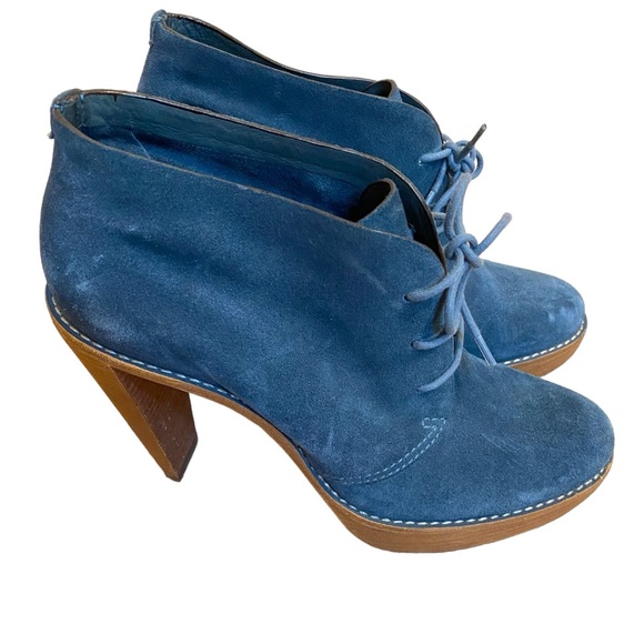 Blue suede Cole Haan booties - Picture 1 of 5